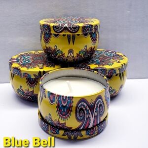 BLUE BELL Scented Mini Tin Jar Soy Wax Candles, Aromatherapy Candle,2oz (4 pck)